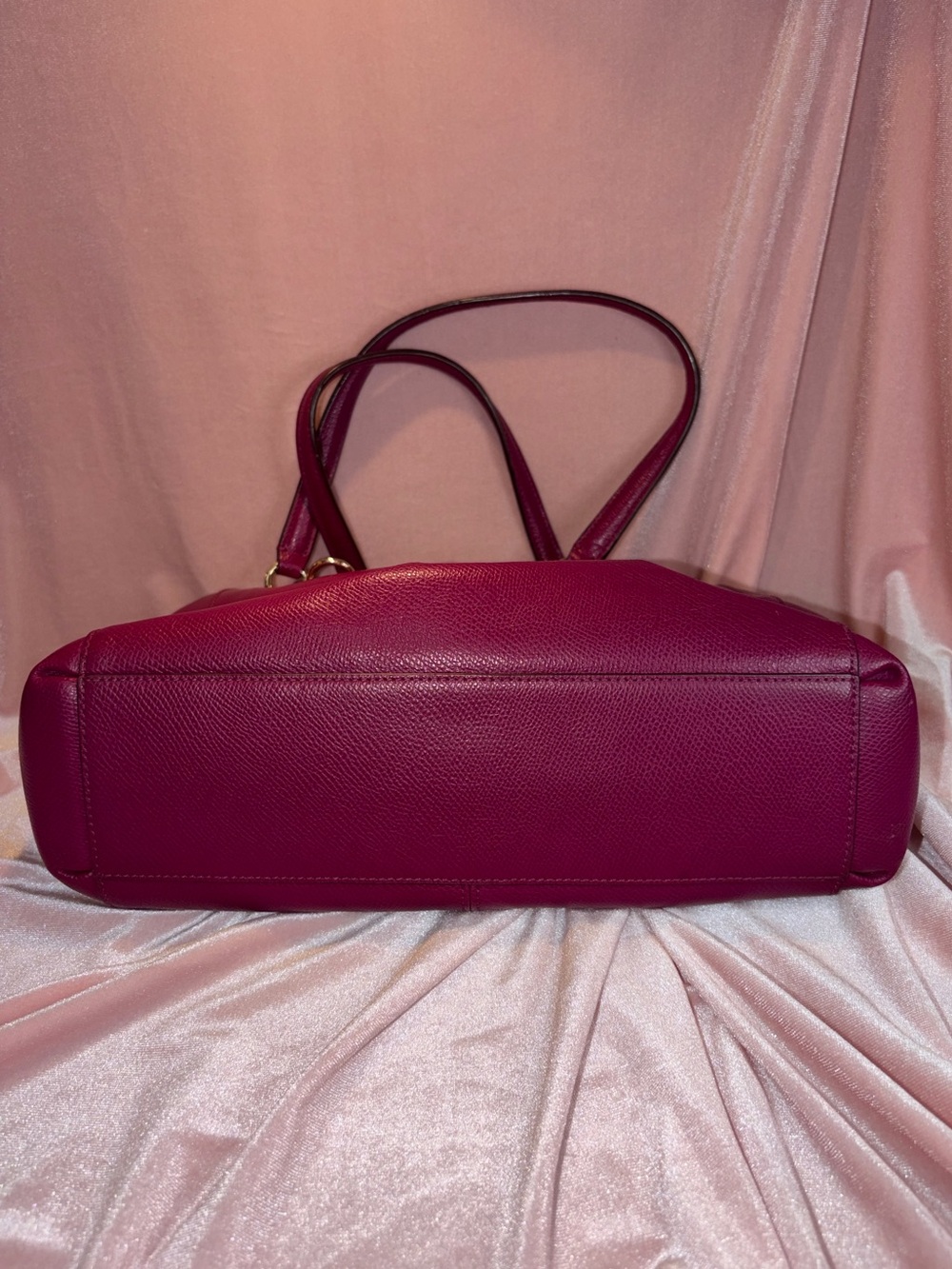Coach Christie Mini Carryall Crossbody Satchel | Magenta Crossgrain Leather - Picture 8 of 8